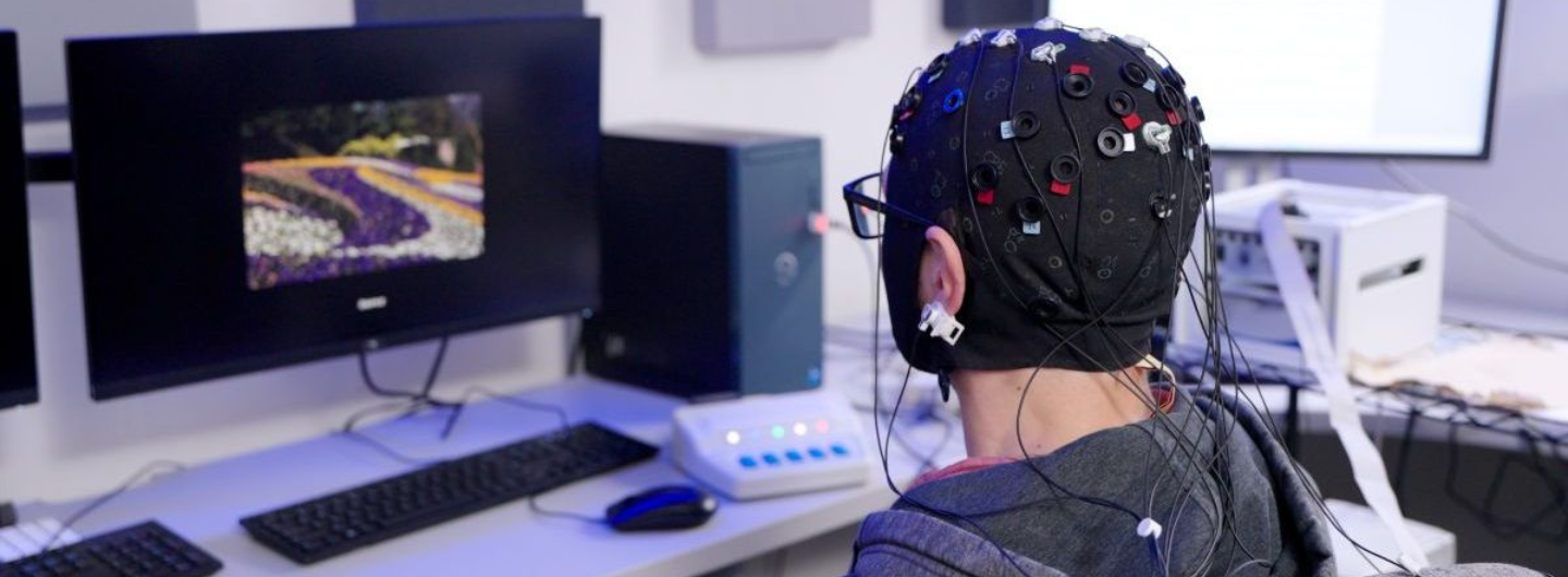 photo of patient hooked up to eeg machine