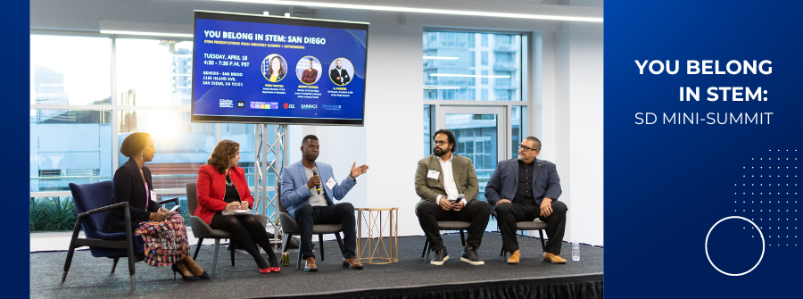 1 of 4, Dr. Gentry Patrick moderating a 4-person panel at the summit.