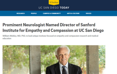 Prominent Neurologist Named Director of Sanford Institute for Empathy and Compassion at UC San Diego